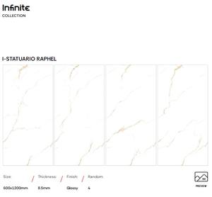 Carrelage en pierre brillante de luxe, carrelage en marbre en porcelaine pour sol et mur, 600x1200mm, pour salle de bain, cuisine, salon, usage extérieur - Product Image 4