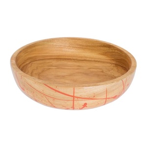 Ensaladera de madera artesanal adornada de alta calidad para servir frutas de cocina a granel venta al por mayor - Product Image 6