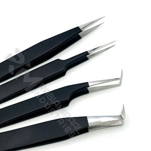 RMI Produit de vente chaud Pointe en argent de qualité professionnelle et pince à épiler en acier inoxydable enduite de poudre noire - Product Image 2