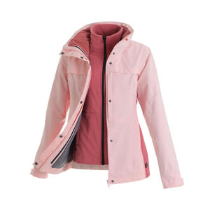 Vestes d'extérieur détachables 3 en 1 pour femmes coupe-vent en polaire épaissie coupe-vent imperméable - Product Image 2