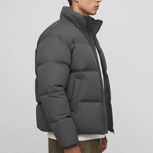 Veste matelassée pour homme tendance, couleur gris foncé, tissu 100% polyester, motif uni, style fermeture éclair, vestes matelassées rembourrées - Product Image 5