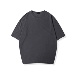 Heavy Vintage Wash Men 100% Cotton 250g Short Sleeve Tshirts Quick Dry Men's <b>Black</b> TShirt Wholesale Men's t <b>Shirt</b> Customized - Product Image 4