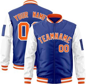 Veste universitaire personnalisée manches contrastées broderie appliques logo de l'équipe nom personnalisé numéro blouson aviateur livraison directe - Product Image 1