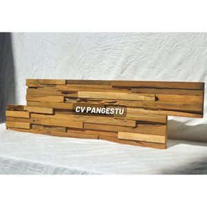 Paneles de Pared de Mosaico 3D de Madera de Teca Sólida Reciclada, Geométricos Modernos, Hechos a Mano, Insonorizantes, para Centros Comerciales, Villas, Salas de Estar, Hoteles, Fáciles de Instalar - Product Image 2