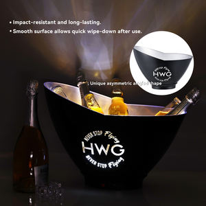 Seau à glace en plastique rechargeable à LED pour vin, bière, <span class=keywords><strong>champagne</strong></span> noir PS PP Big Ice Cooler - Product Image 4