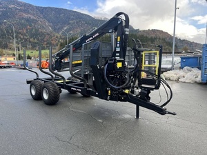 Hydraulic Log Crane <b>Trailer</b> With Self Loading Arm For Forestry Wood Transportation - Product Image 3
