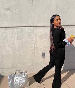 Women's Retro Y2K Streetwear Two-Piece Flared Tracksuit with <b>Zip</b> <b>Hooded</b> Collar and Bootcut Pants Custom Logo Sportswear - Product Image 5