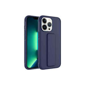 Étui de protection en silicone bleu marine de luxe Netzy pour iPhone 14 Pro, coque souple anti-traces de doigts, antichoc, avec béquille - Product Image 1