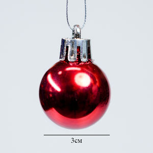 Boules en plastique lisses et colorées de 3 cm, 24 pièces, imprimées en couleur, fabriquées à la machine, à suspendre - Product Image 4