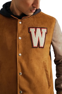 Veste de baseball en laine de haute qualité pour hommes avec capuche Varsity Letterman Logo personnalisé broderie veste en sergé d'hiver - Product Image 3
