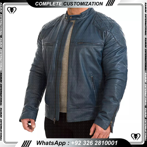 Chaqueta de cuero cortavientos delgada personalizada de alta calidad para hombres, chaqueta de montar, chaqueta de motocicleta para hombres - Product Image 6