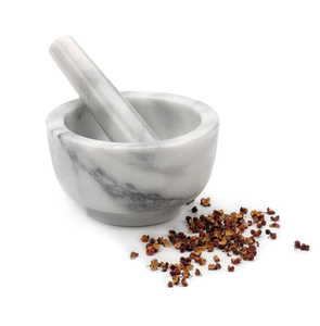 Conjunto de mortero y Mazo único, molinillo de mármol Natural, trituradora de hierbas y especias, trituradora de pastillas de gran tamaño personalizada para la venta - Product Image 2