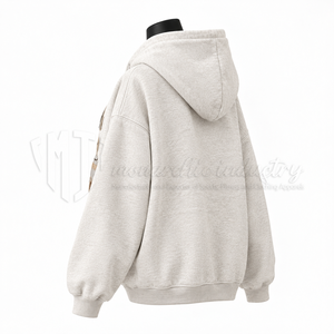 Sweat-shirt à capuche en molleton 100% coton pour femmes, brodé, surdimensionné, décontracté, streetwear, écologique - Product Image 4