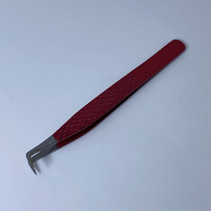 Pince à épiler rouge foncé vente en gros pince à cils en acier inoxydable de qualité fine pince à cils droite et incurvée de qualité supérieure - Product Image 3