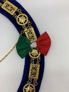 Maçonnique Regalia Grand Lodge Rond Métal Chaîne Collier Or Maçonnique Chaîne Collier Bleu Support Haute Qualité FabricChain Collier - Product Image 4