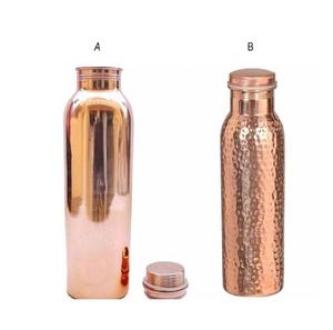 Luxurious Indian Tall Table Top <b>Water</b> Bottle Pure Copper Embossed Healthy Drinking <b>Water</b> Bottle Sport Style Includes Lid Cap - Product Image 5
