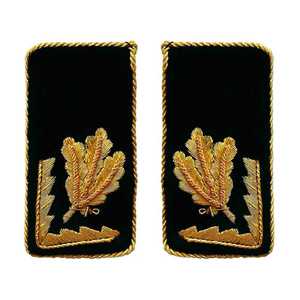 Oem Custom Fabric With <b>Gold</b> Bullion Embroidery With Snap Brass Button and Brass Clip Uniform Gorget Collar Tabs Collar Patches - Product Image 5