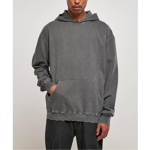 Sudadera con capucha lavada con ácido de gran tamaño para hombres y mujeres Sudadera vintage de moda con cremallera bordada para parejas de invierno - Product Image 1