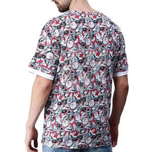 Camiseta con hombros caídos personalizada para hombre hecha de algodón y fibra de bambú, camisetas en blanco de talla baja MOQ para adultos - Product Image 3