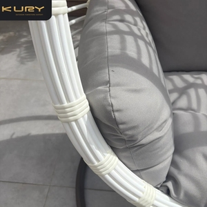 Sedia sospesa in rattan con struttura in ferro, nuova OEM, a forma di uovo, per esterni, giardino, patio, altalena, sedia a dondolo - Product Image 5