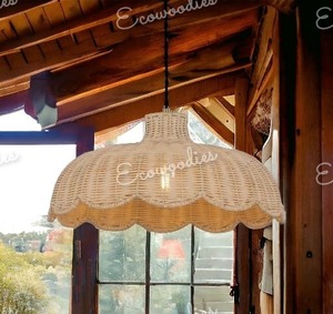 Lámpara colgante de carcasa de ratán de nuevo diseño con pantalla de bambú inspirada en la naturaleza para muebles de dormitorio o sala de estar - Product Image 2