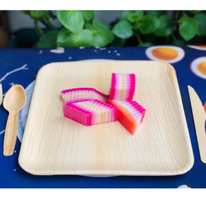 ถาดรองใบปาล์มลายดอกไม้ดีไซน์ใหม่สำหรับงานแต่งงานในเวียดนามแผ่นหวายแบบใช้แล้วทิ้งเป็นมิตรกับสิ่งแวดล้อม - Product Image 5