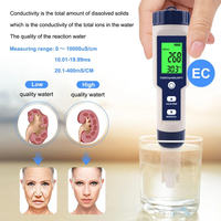 EZ-9909A Nouveau testeur numérique de qualité de l'eau 5 en 1 TDS/EC/PH/Salinité/TEMP avec électrode remplaçable