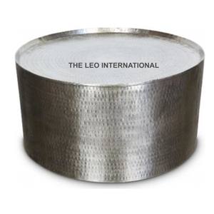 Table basse tambour au design martelé, prix d'usine, style moderne, en métal et aluminium de haute qualité, mobilier de bureau et d'hôtel - Product Image 3