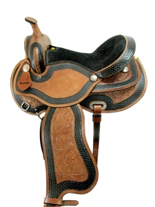 อานม้าหนังสไตล์ตะวันตกแกะสลักด้วยมือพร้อมวัวนิ่มและเหล็กเหล็กที่เหมาะสมสำหรับผลิตภัณฑ์ขี่ม้า - Product Image 5