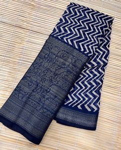 Nouvelle couleur étonnante 2023 tendance doux Chanderi coton soie tissage travail Saree Blouse femmes mode exportatrice - Product Image 4