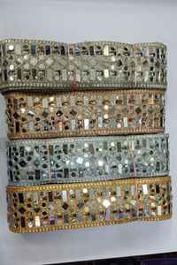 Custom Made Eco-Friendly Embroidered Organza <b>Lace</b> Trim in Single Coloured Options for Ladies Garment Enhancement in 1-1/2" Width - Product Image 2