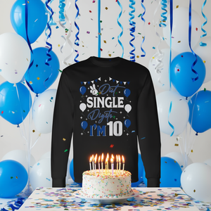 T-shirt Peace Out a maniche lunghe con numero singolo per ragazzi di 10 anni, per la festa del 10° compleanno - Product Image 3