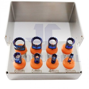 Kit de perceuse dentaire à trépan 8 pièces porte-fraise chirurgicale Kits de chirurgie d'implant de greffe osseuse approuvés CE couleur bleue - Product Image 2