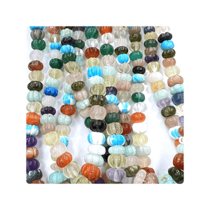 Perles multi-pierres naturelles de haute qualité de 14 pouces pierre précieuse en forme de citrouille pour la fabrication de bijoux taille 8-12mm perles de pierre naturelle - Product Image 5