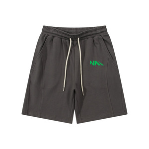 Nouveaux shorts de jogging streetwear pour hommes, couleur unie, coupe ample, taille haute, en toile, 220 g/m², coton/polyester épais, imprimés - Product Image 3