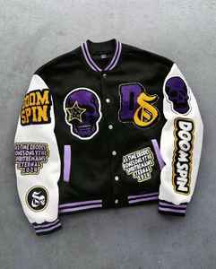 Fabricante de chaquetas de lana de primavera y otoño de calle alta de marca de moda para hombres cuello redondo americano de alta calidad bordado pesado - Product Image 1