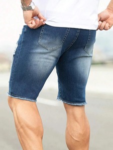Shorts en jean vintage amples pour homme, style streetwear estival, coupe décontractée / Jorts tendance pour homme - Product Image 6