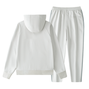 Ensemble de survêtement décontracté unisexe à capuche, tissu extensible confortable, respirant, séchage rapide, veste zippée à manches longues, ajustable - Product Image 4