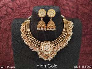 Joyería antigua Chapado en oro alto Desgaste del partido Hermoso diseño Conjunto de collar antiguo - Product Image 3