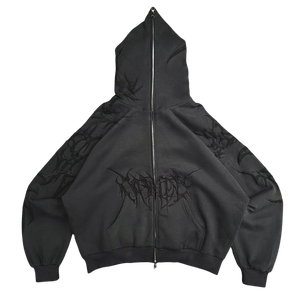 Chándal de chándal bordado con estampado de lana 100% de algodón de alta calidad personalizado hecho en fábrica, ropa de calle, conjunto de Sudadera con capucha - Product Image 1