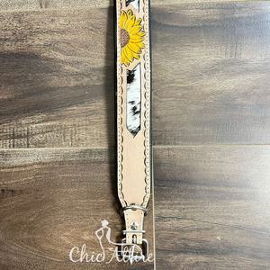 Nuevo Collar de perro de cuero genuino con patrón de girasol suave y cómodo de alta calidad, diseño de lujo, collares de cuero para mascotas con herramientas manuales - Product Image 1