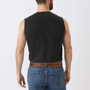 OEM T-shirt classique personnalisé avec poche sans manches pour hommes T-shirt en coton doux avec poche poitrine T-shirts pour hommes - Product Image 3