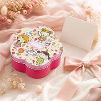 Boîte en métal personnalisée en forme de fleur avec couvercle, emballage cadeau OEM