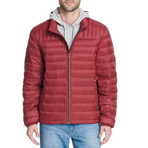 Veste matelassée en polyester avec logo personnalisé, veste d'hiver de haute qualité pour hommes, coupe-vent, imperméable, en duvet de canard pour hommes - Product Image 1