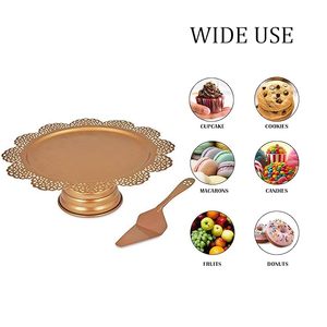 Support à gâteau décoratif de luxe couleur or, idéal pour les fêtes, réceptions et décoration de table de mariage, disponible en gros - Product Image 3