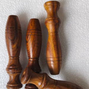 Custom Made Eco-Friendly Wooden Semicircle Handles Laser Engraved Logo Contemporary Design Polished Plating for Kitchen <b>Drawer</b> - Product Image 1