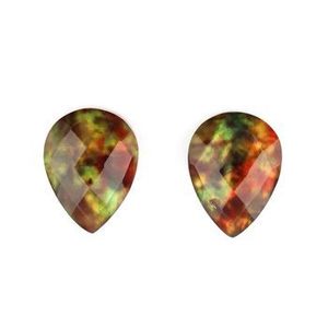 Cuarzo amolita creado en laboratorio, 12x16mm, pera facetada y forma de lágrima, hermosas piedras preciosas de Briolette sueltas brillantes para la fabricación de joyas - Product Image 1