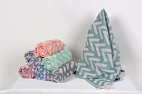 Serviette de plage réversible en coton/fibre de bambou tissée à la main, design jacquard écologique, pompons, Peshtemal Hamam durable
