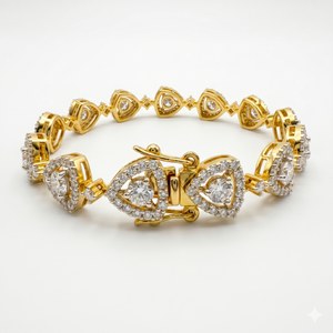 Bracelet de mode en moissanite taille ronde, élégant, en argent sterling - Product Image 2