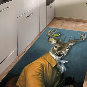 Deer in Suit Rug: <b>Abstract</b> <b>Animal</b> <b>Art</b>, Non-Slip Carpet,With Pile Soft Rug - Product Image 5